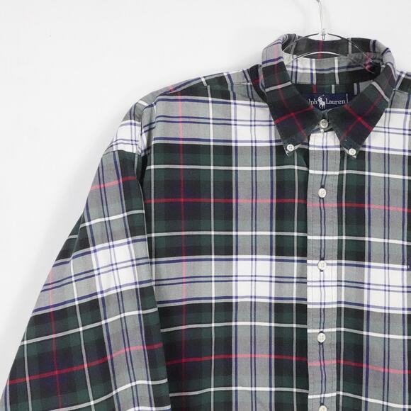 Ralph Lauren Shirt Men Extra Large Green Plaid Button Down Casual Classic Office - Picture 4 of 14